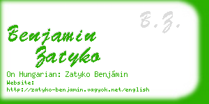 benjamin zatyko business card